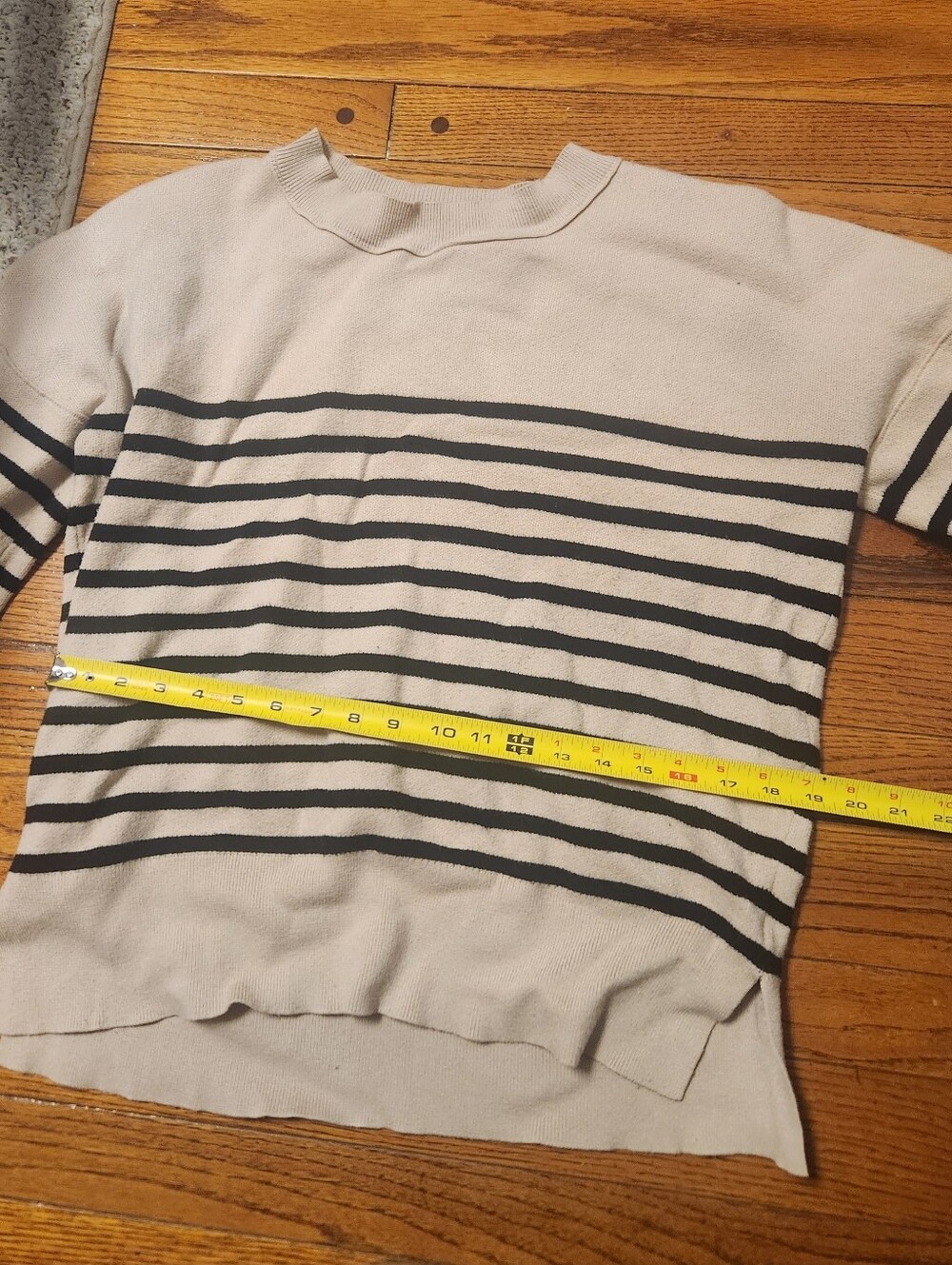 Striped Crewneck Sweater - Cream & Black - Picture 3 of 4